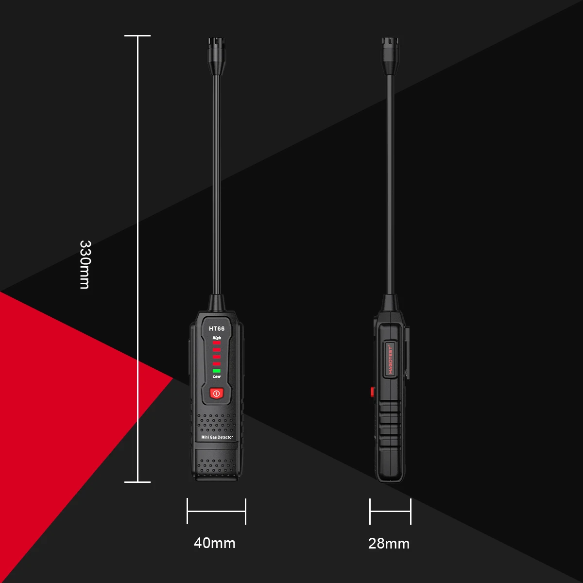 HABOTEST HT66 Gas Leak Detector 50-1000PPM Sound Alarm Combustible Flammable Natural Methane Gas Leak Detector