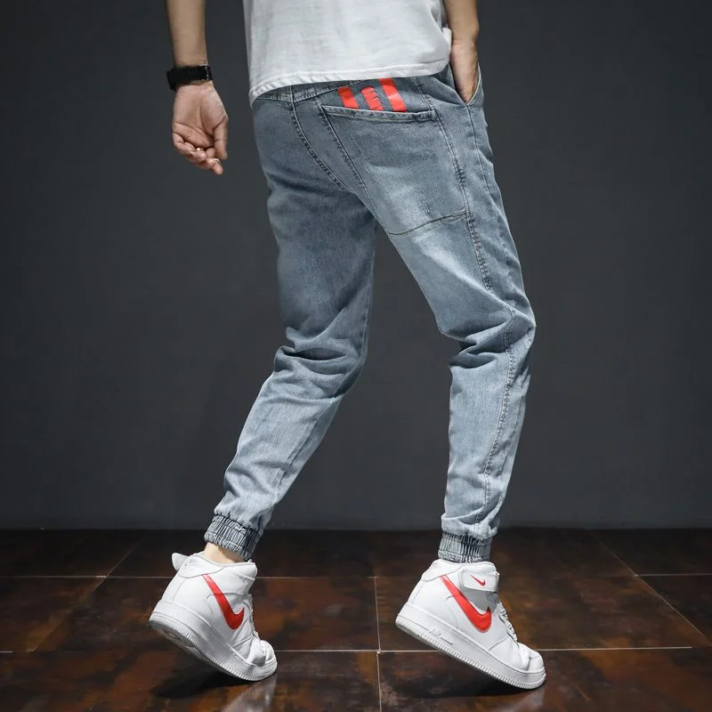 

Men's Jeans Fashion Streetwear Plus Size Denim Cargo Pants Hip Hop Jeans Loose Fitting Casual Long Pants Trousers Men