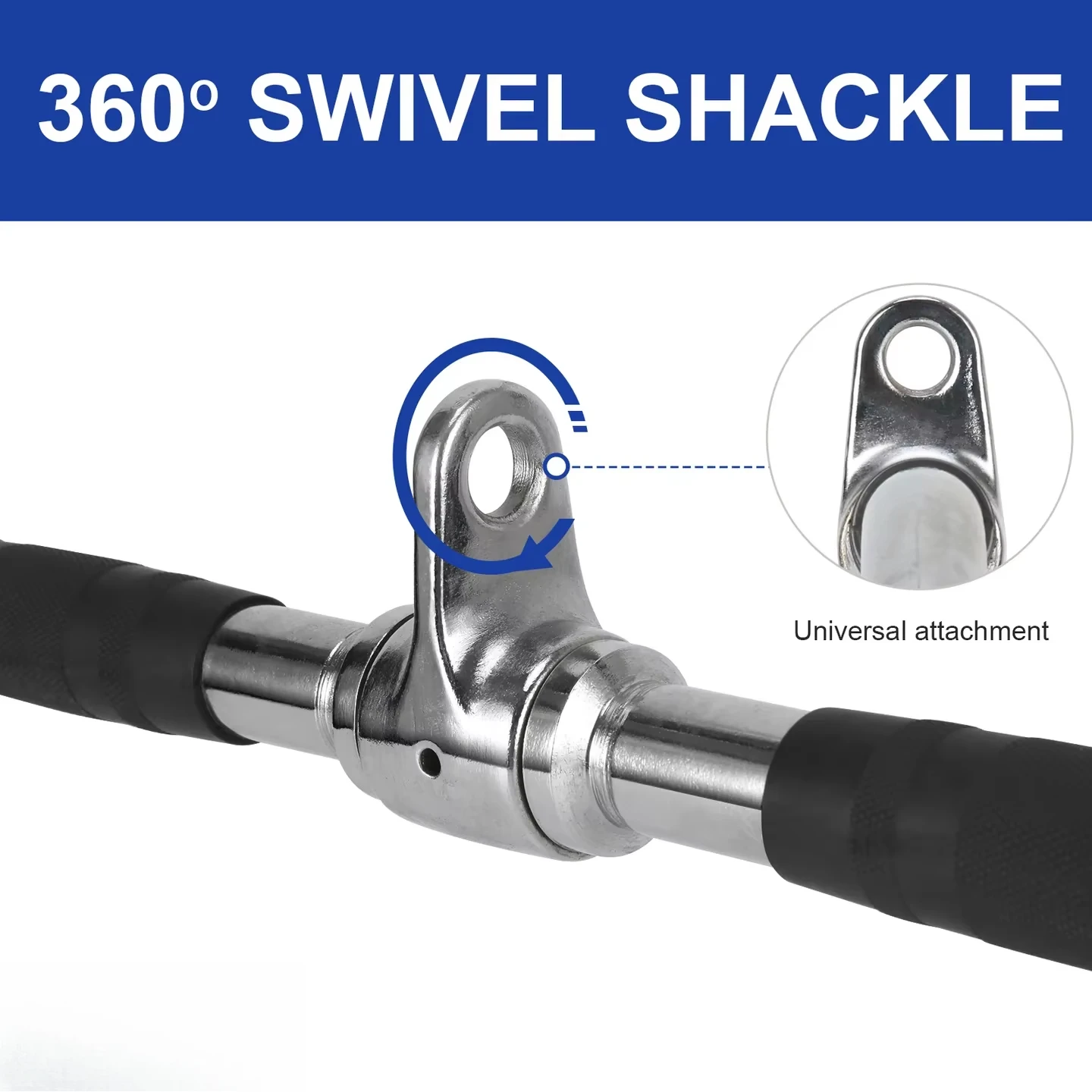 Gym Home Fitness Equipment Accessories Rotary Double Handle 34 Inch Professional Pull Down Rod