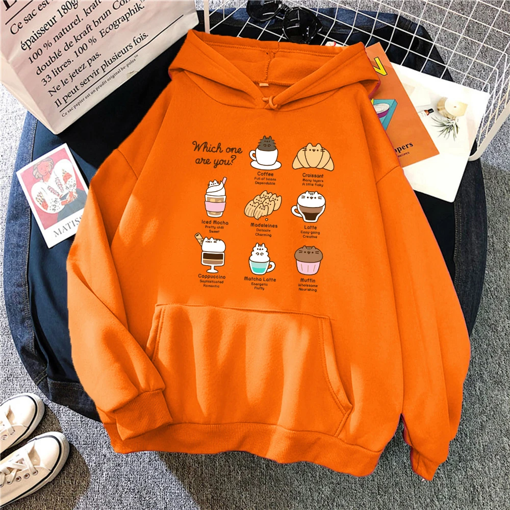 

Which One You Are Kawaii Cats Food Design Women Hoody Fashion Fleece Hoodie Autumn Y2K Hoodies Multicolor Unisex Streetwear