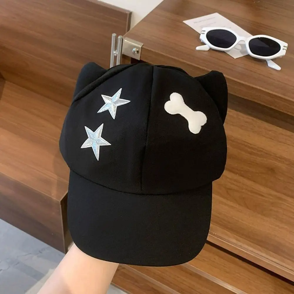 اليابانية لطيف آذان القط قبعة بيسبول Y2k Harajuku ستار بلغت ذروتها قبعة عادية الحلو قناع قبعة المرأة