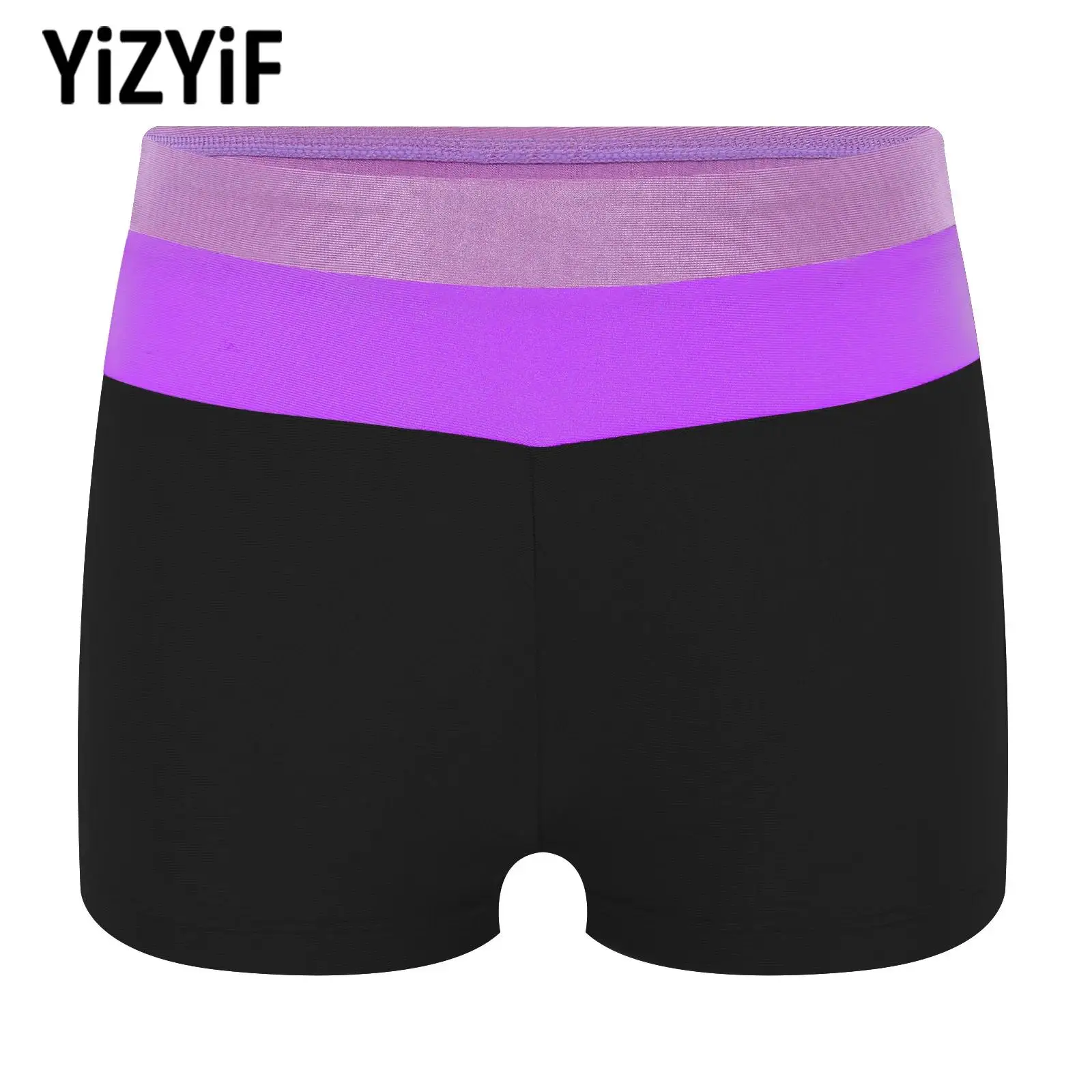 

Kids Ballet Dance Shorts Figure Skating Gymnastics Performance Prom Party Training Costume Elastic Waistband Color Block Shorts