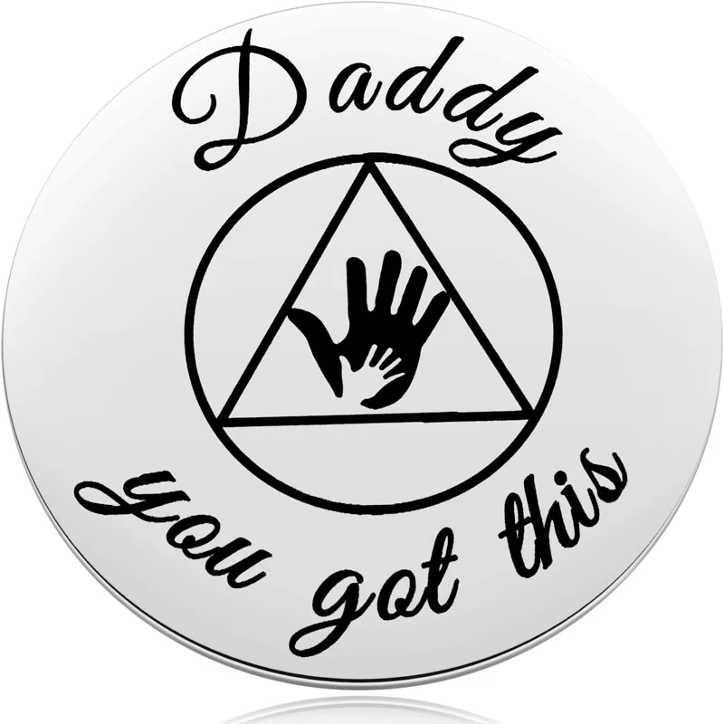 Mommy Daddy You Got This Recovery Coin, Alcoholics Anonymous Token, Sober Birthday Gift for Mom Dad, Unique 12 Step AA Sobriety