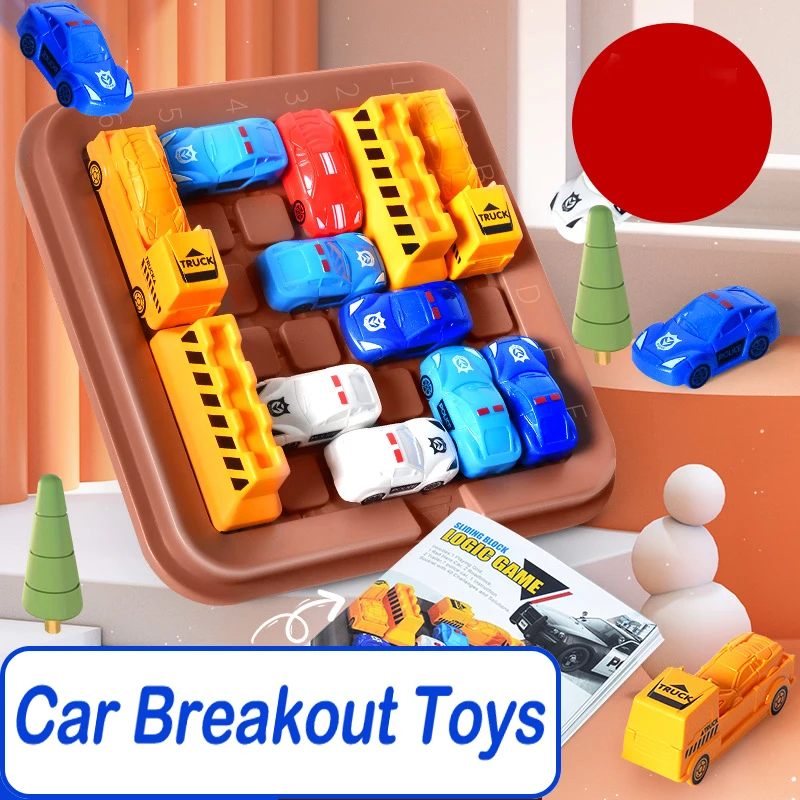 Children's Puzzle Traffic Rush Hour Game Racing Rush Hour Car Huarong Road  Thinking Training Logical Reasoning Desktop Game Toy