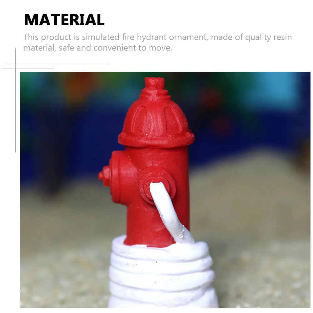 

2 Pcs Outdoor Ornaments Fire Hydrant Decor Desktop Statue Garden Art Miniature Red