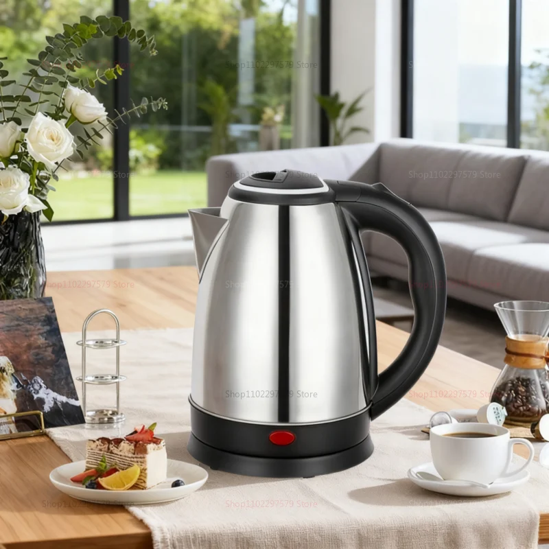 غلاية كهربائية بسعة كبيرة 2.0 لتر من الفولاذ المقاوم للصدأ، غلاية مياه محمولة سريعة الغليان مناسبة للأجهزة الذكية للمكتب المنزلي
