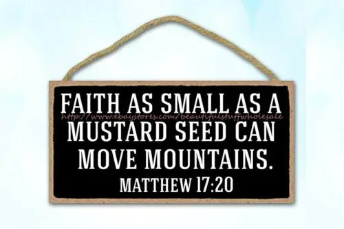 modern decor faith as small as a mustard seed can move mountains wood sign