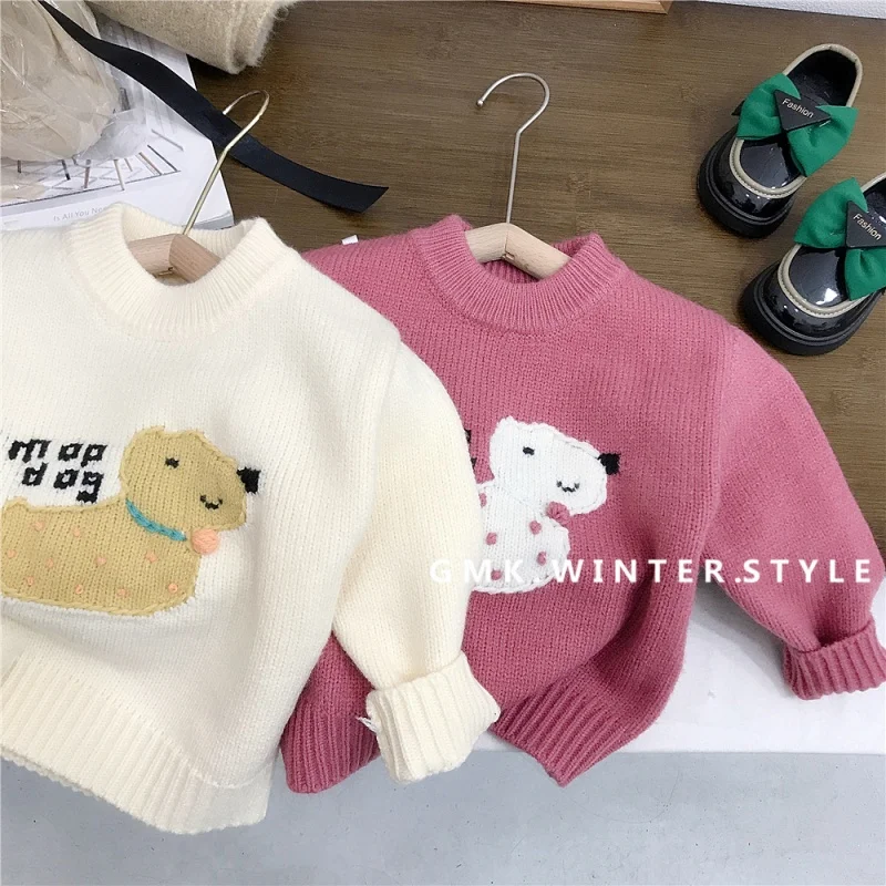 

Girls Sweater Wool Coat Kids Tops Knitting 2024 Graceful Thicken Warm Winter Autumn Pullover Christmas Gift Cotton Children's Cl