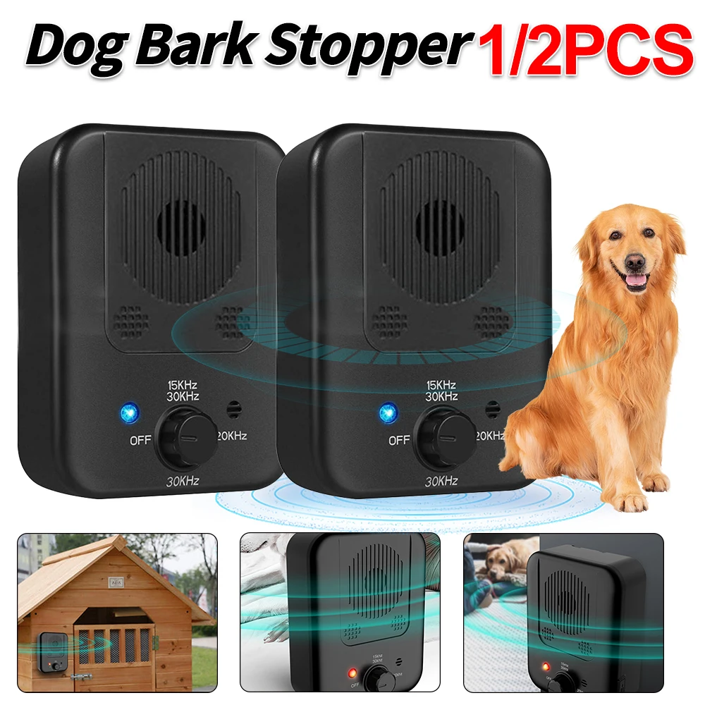 1-2ps Pet Puppy Anti Bark Ultrasonic Suppressor Bark Dog Repeller Tools Pet Training Stop Barking Anti Noise Device Pet Supplies