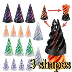 3D Printed Spiral Cone Toy Impossible Pyramid Passthrough Sculpture Pass Through Pyramid Toy Mini Vortex Thread Illusion