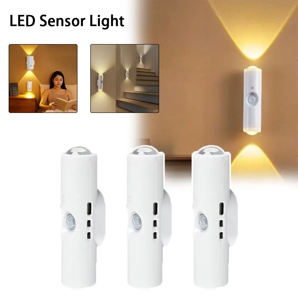 Rechargeable LED Sensor Light Energy Saving Magnetic Bedroom Night Light Automatic Control 3-7 Colors Changing