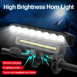 New USB Charging MTB Headlight Bicycle Light LED Bike Light Waterproof Cycling Lamp Flashlight Cycling Horn Bike Light