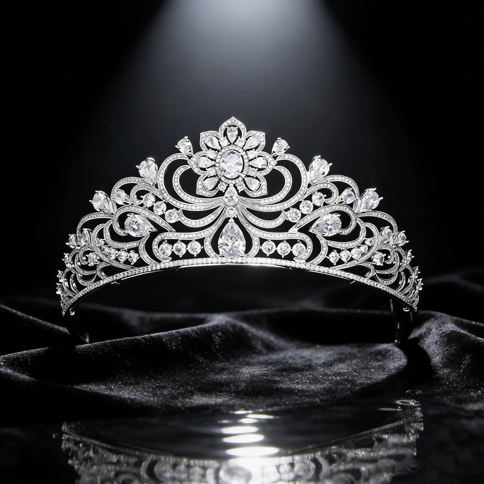 Luxury Zircon Bride's Hair Crown European Shiny Wedding Headwear Light Luxury Birthday Photography Studio Accessories