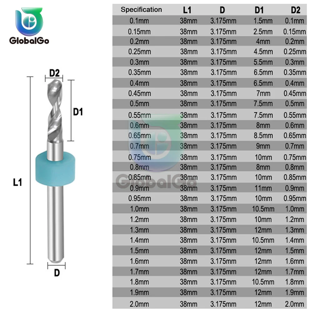 10 قطعة/الوحدة PCB مثقاب التنغستن الصلب مثقاب 0.1-1.0 مللي متر 0.3-1.2 مللي متر 1.1-2.0 مللي متر الحفر مثقاب ل العنبر شمع العسل اليد تويست
