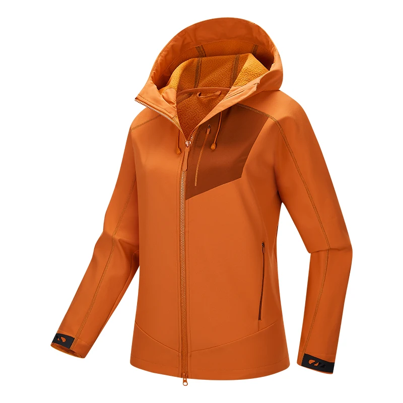 Outdoor Style Cycling Fashionable Versatile Warm Hooded Coats  Autumn Winter Cold-proof  Thickened Hiking Mountaineering Jacket