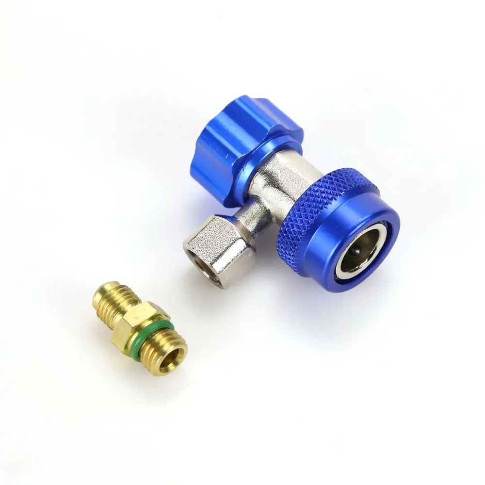 Brass Aluminum AC Refrigerant Adapter Adjustable Quick Coupler For R134a R1234yf Car Air Conditioning Charging Tool