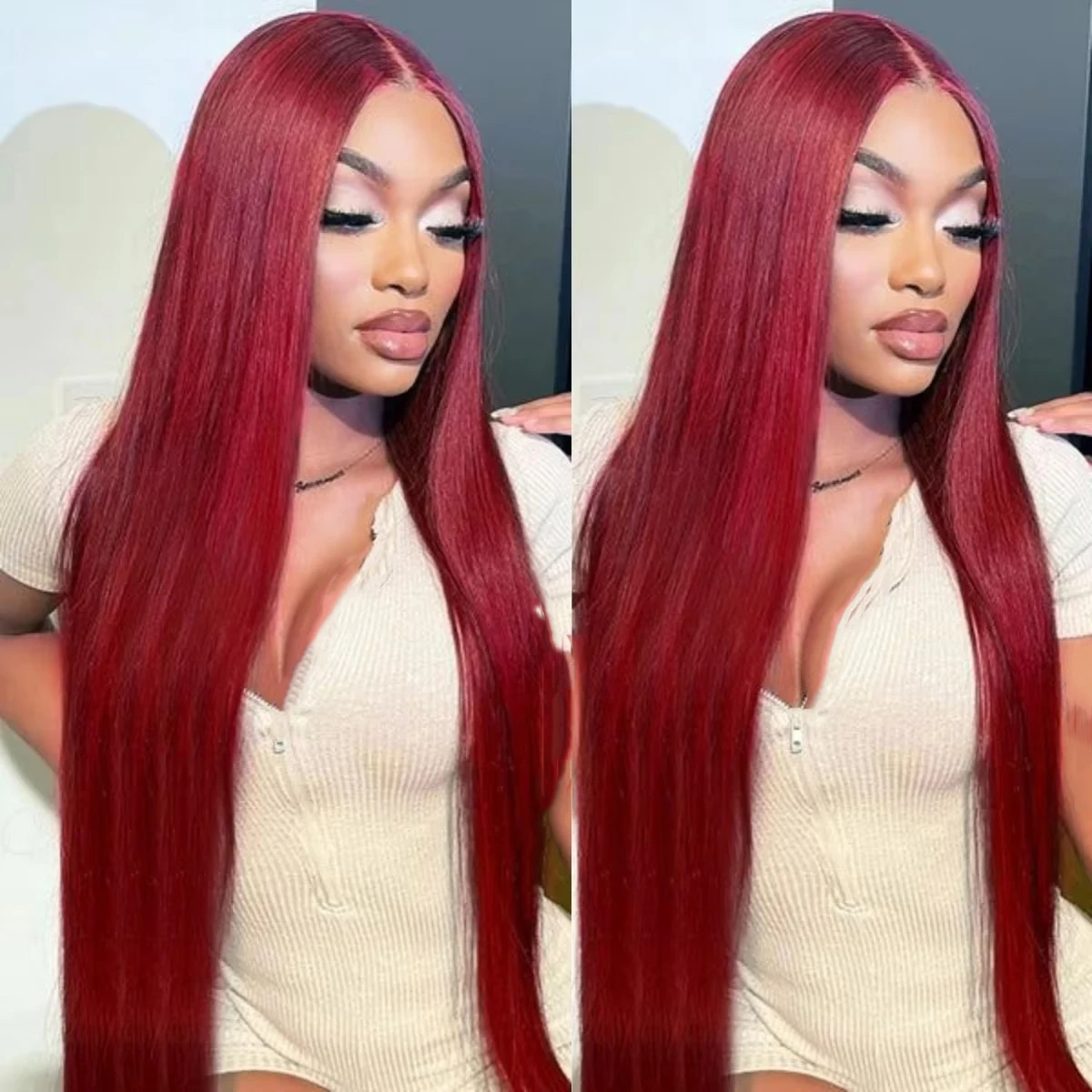

99j Burgundy HD Lace Front Wig Human Hair 13x4 13x6 Straight Transparent Wig 200 Density Colored Wig For Women HD Lace Front Wig