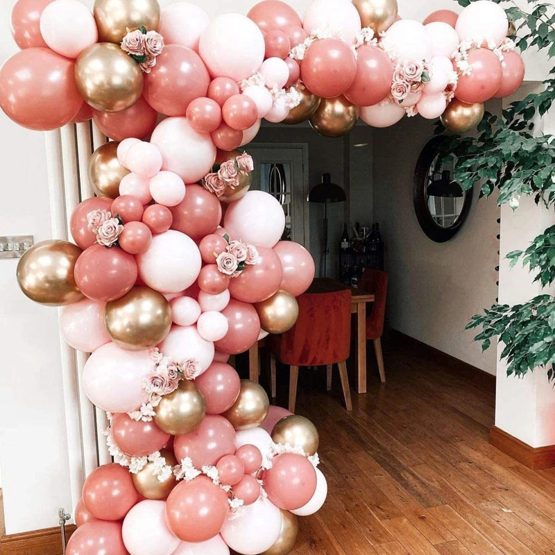 

Macaron Balloons Garland Kit Girl First Birthday Party Decor Baby Shower Chrome Gold Ballons Vintage Themed Party Decoration