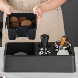 Coffee Tamper Station 51/53/58mm ABS Coffee Portafilter Rack Distributor Holder Coffee Ground Knock Box Espresso Storage Base
