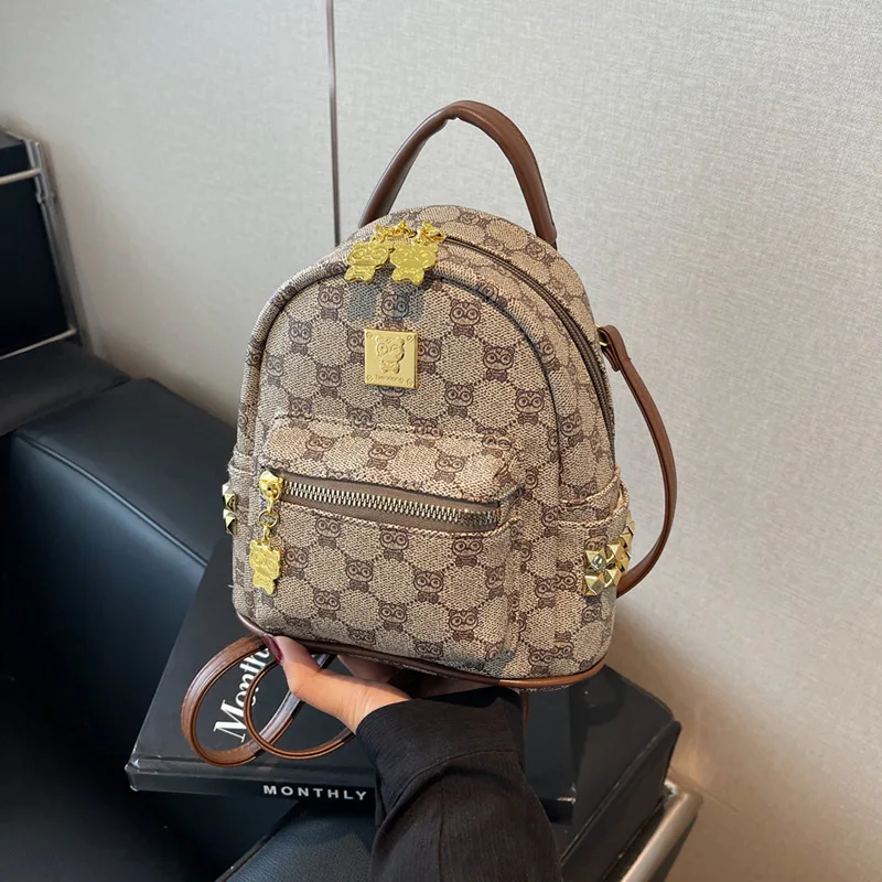 

Unique Convertible Backpack Fashionable Crossbody/Shoulder Bag, Waterproof Small Rucksack for Women, Trendy Street Style Daypack