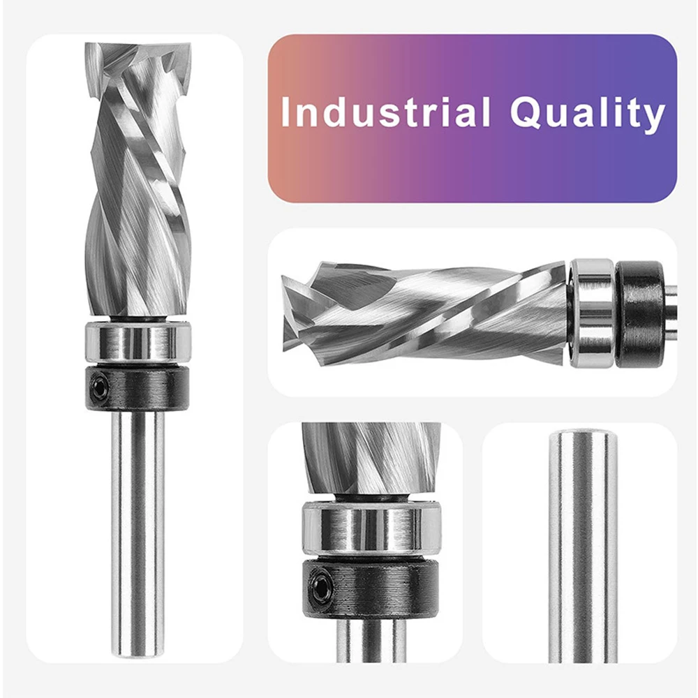 

Обрезка фрезы по дереву, верхний подшипник, обрезка заподлицо с подшипником, хвостовик 1/4, спиральная концевая фреза, фреза, деревообрабатывающие инструменты