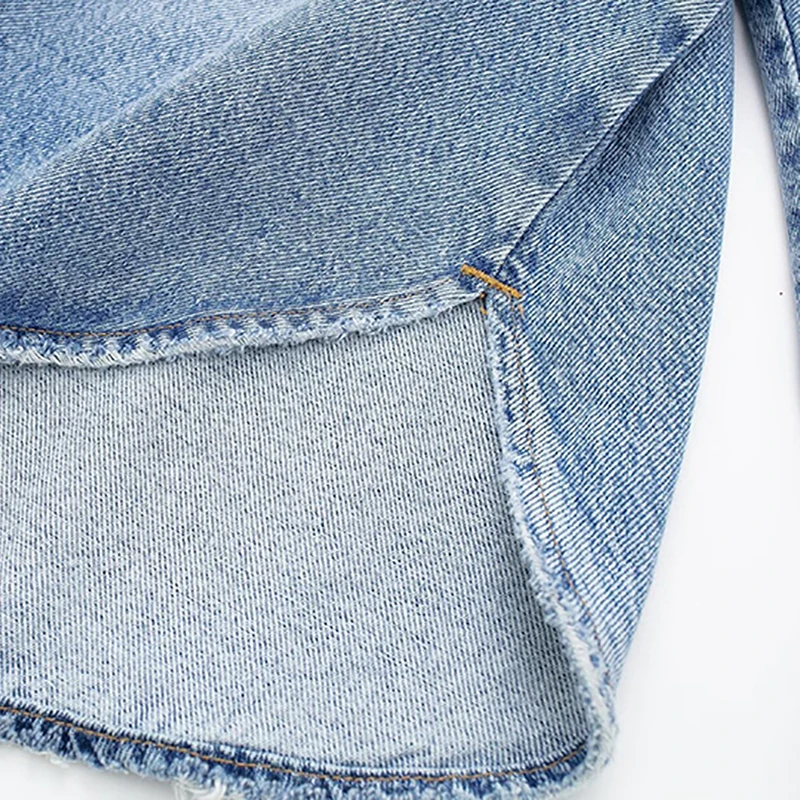 Mode lässig blaue Jeans jacke für Frauen Frühling Herbst Langarm Revers Einreiher Mantel 2024 neue lose weibliche Kleidung