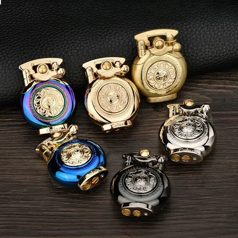 CHIEF Metal Rotating Play Unzip Retro Creative Lighter Unique Windproof Men's Accessories Original Gift Box