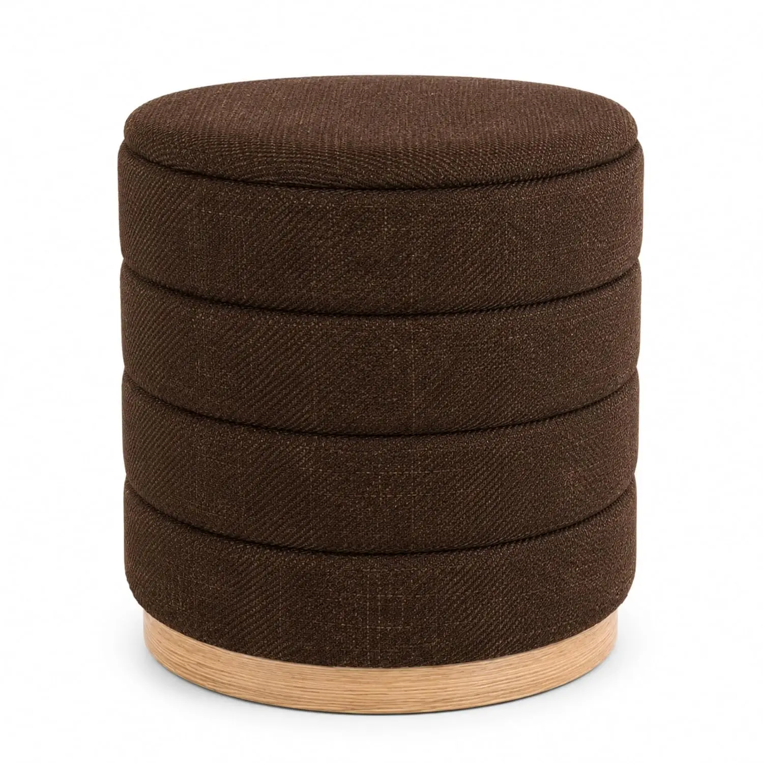 Linen Round Storage Ottoman Footrest Stool, 16x16x17 in, Customized