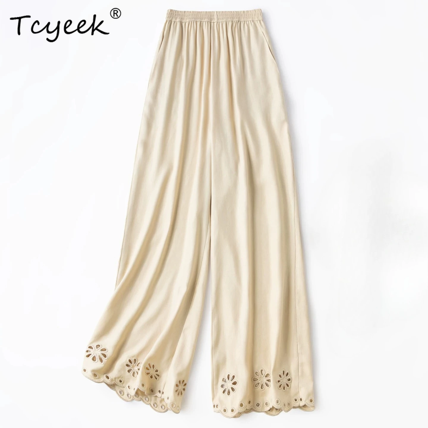 

Tcyeek 100% Real Mulberry Silk Pants for Woman Clothes Casual Straight Pants Women New Style Summer Trousers Pantalon Pour Femme