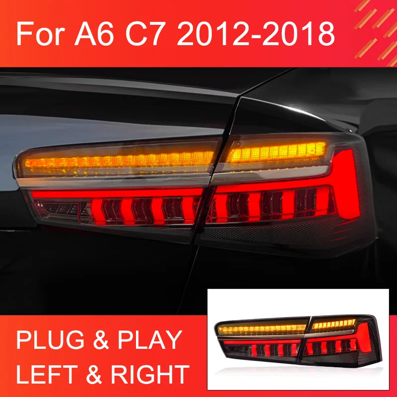 

1 пара светодиодных задних фонарей для Audi A6 2012-2018 задних фонарей Plug and Play с полными светодиодными задними фонарями