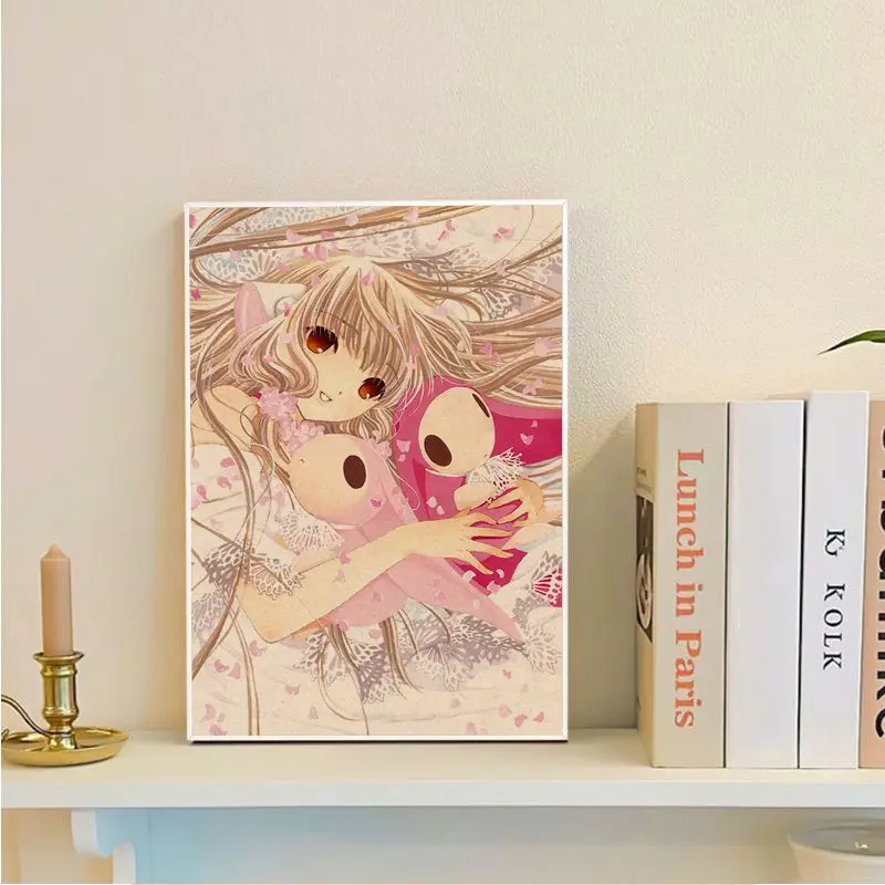 Póster de Anime clásico de Chobits, pegatina de papel Kraft Retro, decoración de pared DIY para habitación, Bar y cafetería