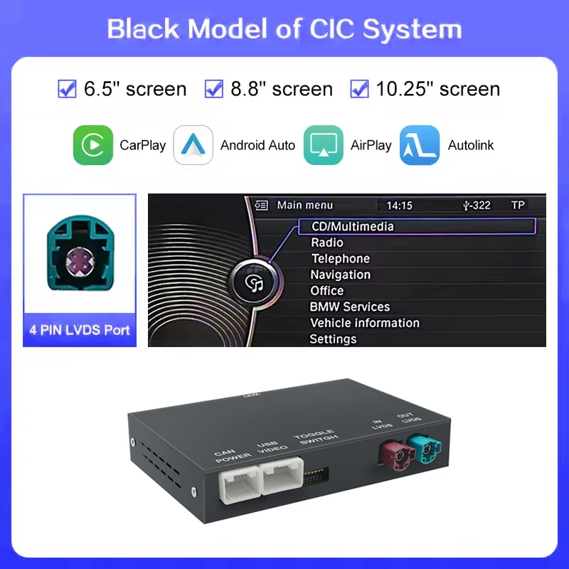 كاميرا carplay اللاسلكية Android AUTO لسيارات BMW 3 5 7 X1 X3 X4 X5 X6 CIC نظام E60 F10 F11 F07 F01 E84 F25 F26 E70 E71Airplay
