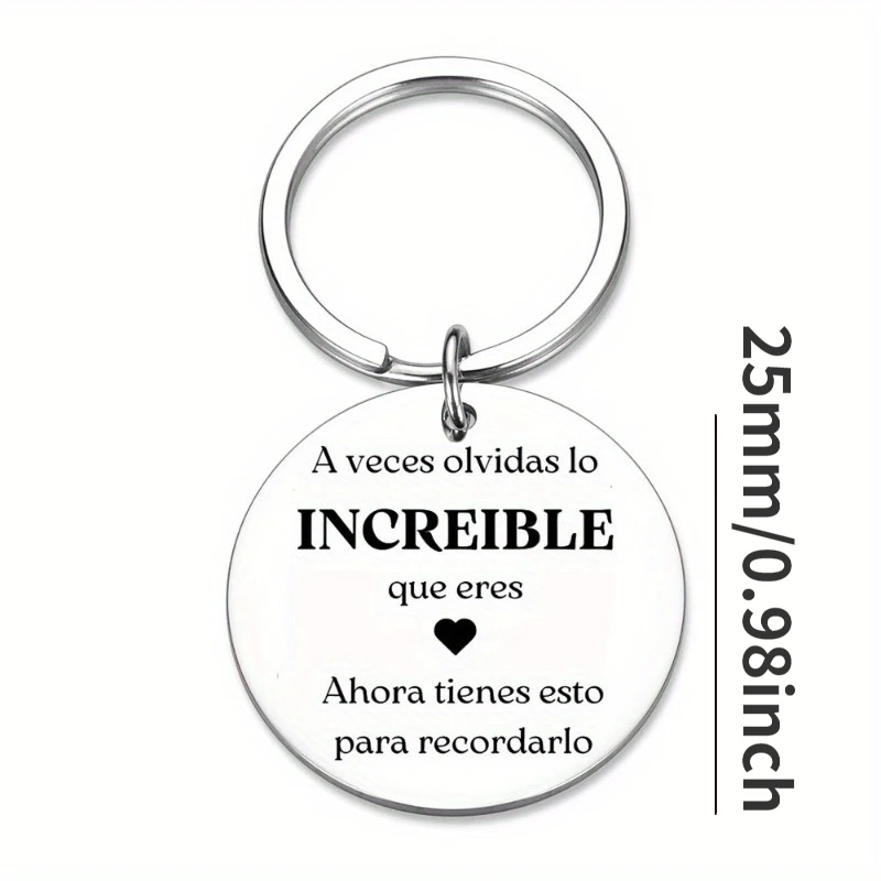 1PC Spanish Inspirational Keychain Gift for Son Daughter Graduation Women Men Best Friend Boss Coworker