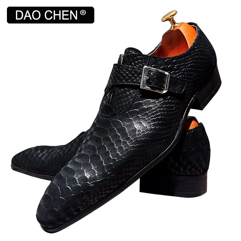 

LUXURY MEN LOAFERS SHOES BUCKLE STRAP SNAKE PRINTS FORMAL MEN CASUAL DRESS SHOES WEDDING OFFICE NUBUCK LEATHER SHOES MEN