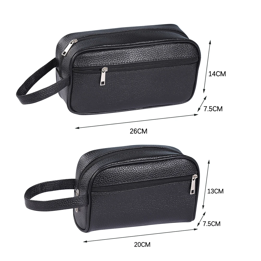 Men Fashion Wristlet Bags PU Leather Solid Color Purse Small Handbags Wallet Cellphone Wristlet Bag for Travel