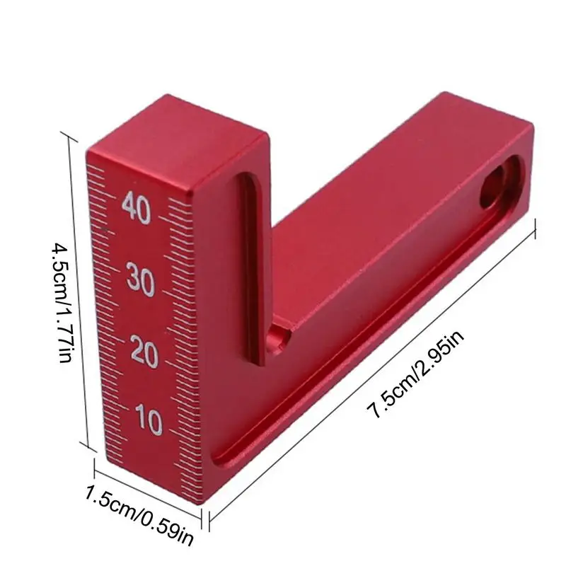

Измерительная линейка L-образной формы из алюминиевого сплава прямая угловая плотничная линейка с четкими измерениями прямоугольный измерительный прибор 90