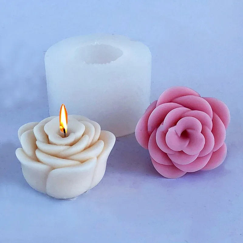Neue Rose Blume Silikon Kerze Form 3D Pfingstrose Seife Schokolade Kuchen Backformen DIY Handwerk Zu Dekorieren Urlaub Geschenke