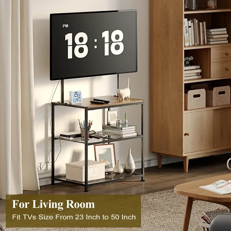 23-50 Inch Universal TV Stand Multi-Functional Media Console for Living Room Bedroom Storage Shelf Space-Saving Sturdy TV Rack