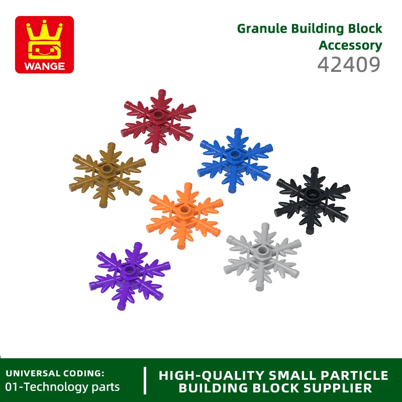 Wange 42409 100g/109pcs Snowflake Building Blocks Moc Ice Snow Castle Accessories Compatible City Brick Toys Children Gift Box