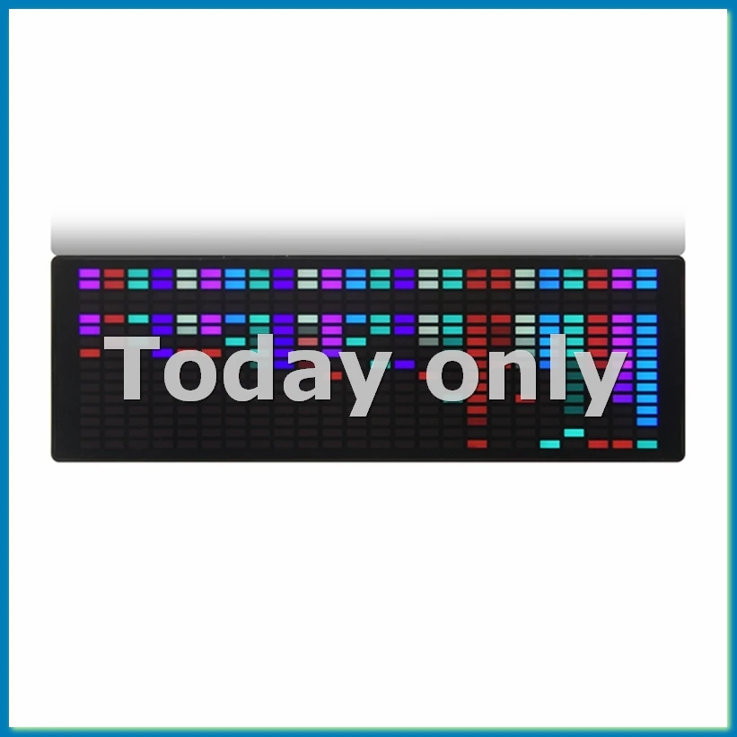 

Светодиодный музыкальный спектр, ритм-огни, голосовой датчик 1624, индикатор уровня атмосферы RGB с дисплеем часов (проводное управление)-A09I