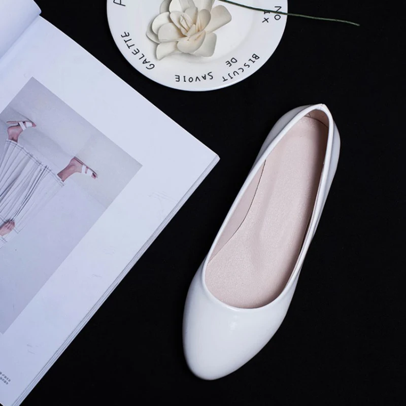 Kolnoo New Style Hot Sale Women's Flats Shoes Patent Leather Ballets Four-colors Large Size 35-47 Evening Daily Fashion Shoes
