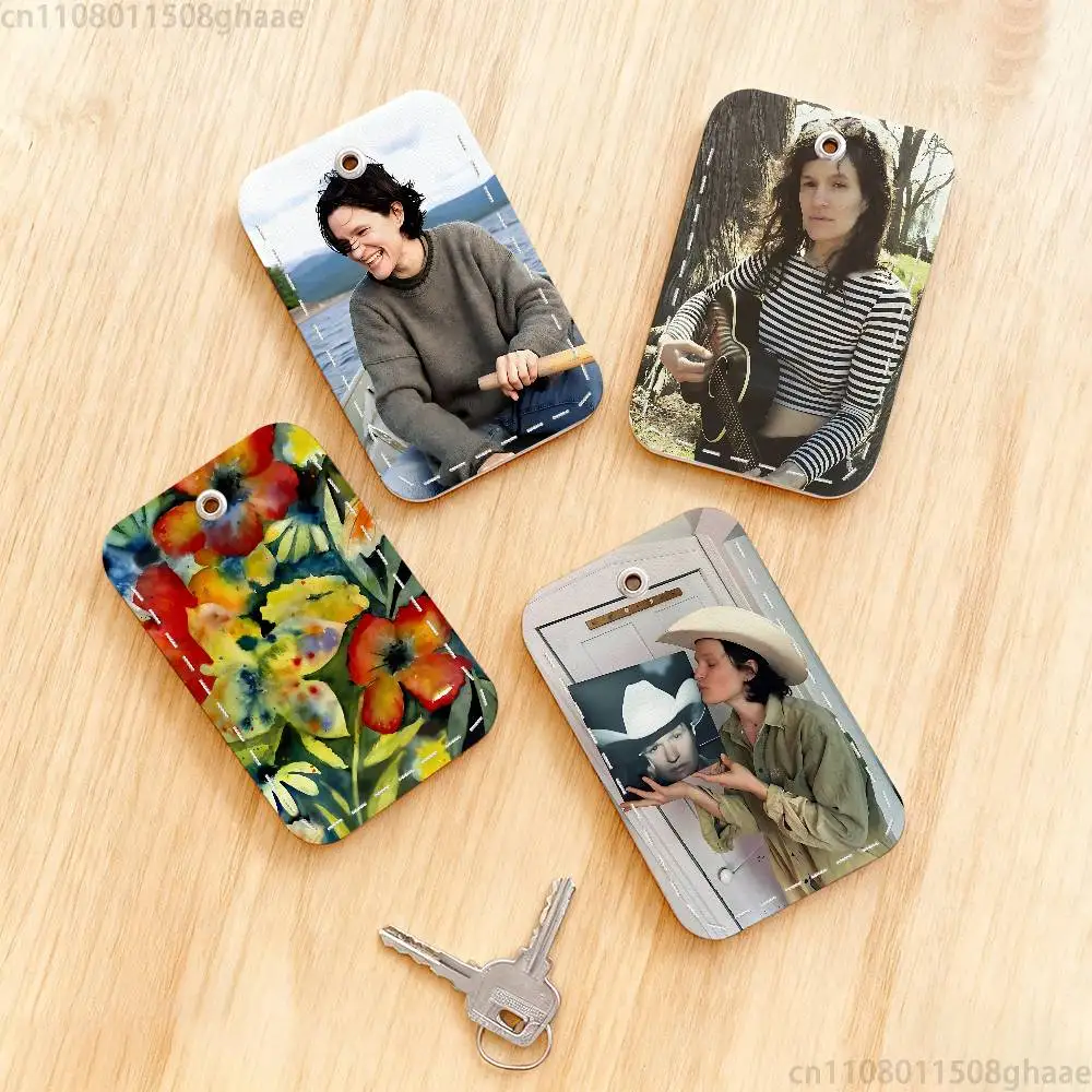 

Songs Album Adrianne Lenker Rectangle Card Case Keychain Access Card Bag Key Tag Ring Leather Card Holder Key Ring Access