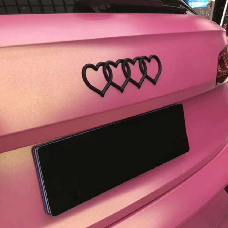 New Car Sticker Love Heart Logo Rear Trunk Tail Label Badge Emblem Decal For Audi Replacement Car Accessories V4M3