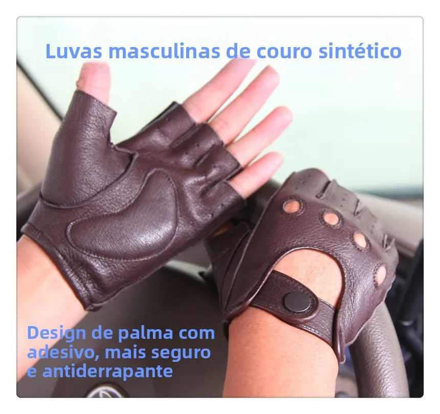 warmen-本革手袋メンズ春夏ハーフフィンガードライビングライディング滑り止め鹿皮シミュレーションフルフィンガーグローブ