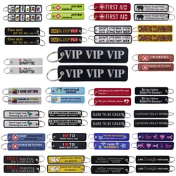 Medical Embroidery Key Fobs Funny Quotes Key Tags Keychain for Motorcycle Cars Keyring Chaveiro Jewelry Nurse Doctor Gifts