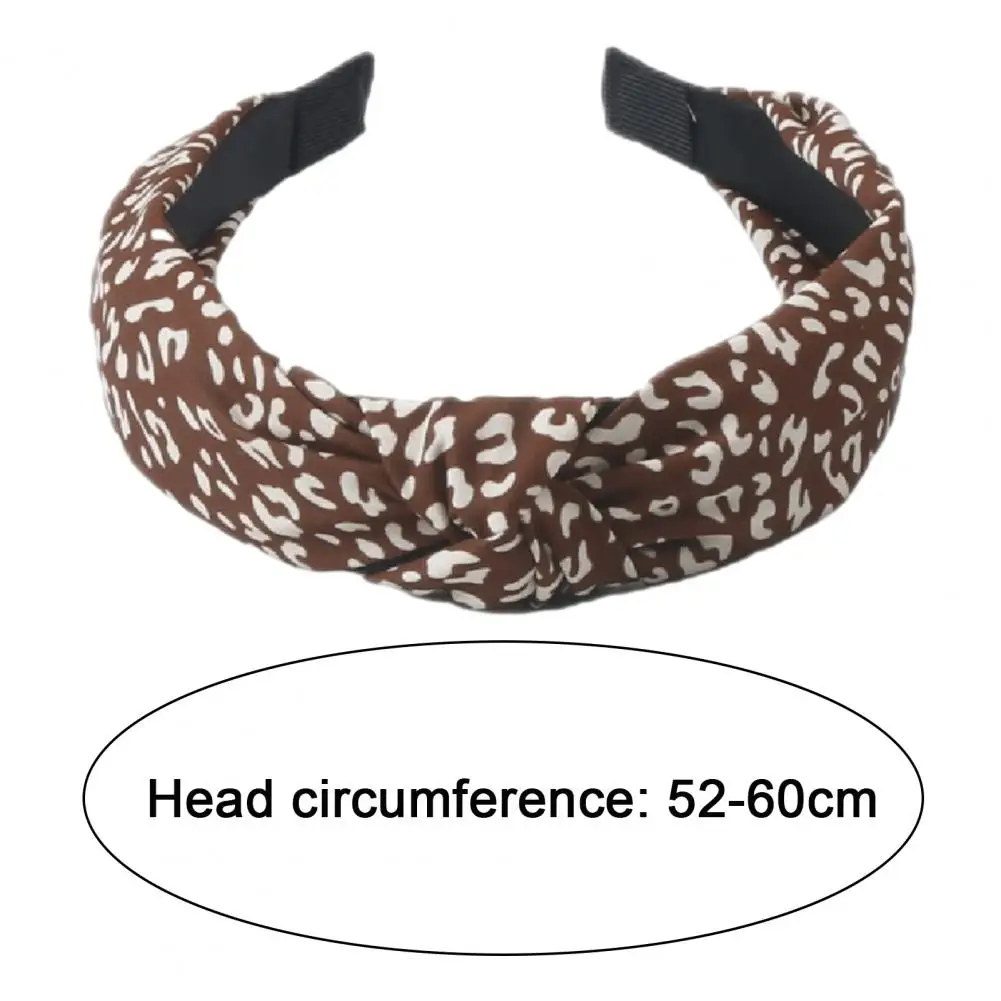 

Women Headband Leopard Print Heart Knot Hairband Retro Wide Band Elastic Hair Hoop for Women Lightweight Anti-slip Hair