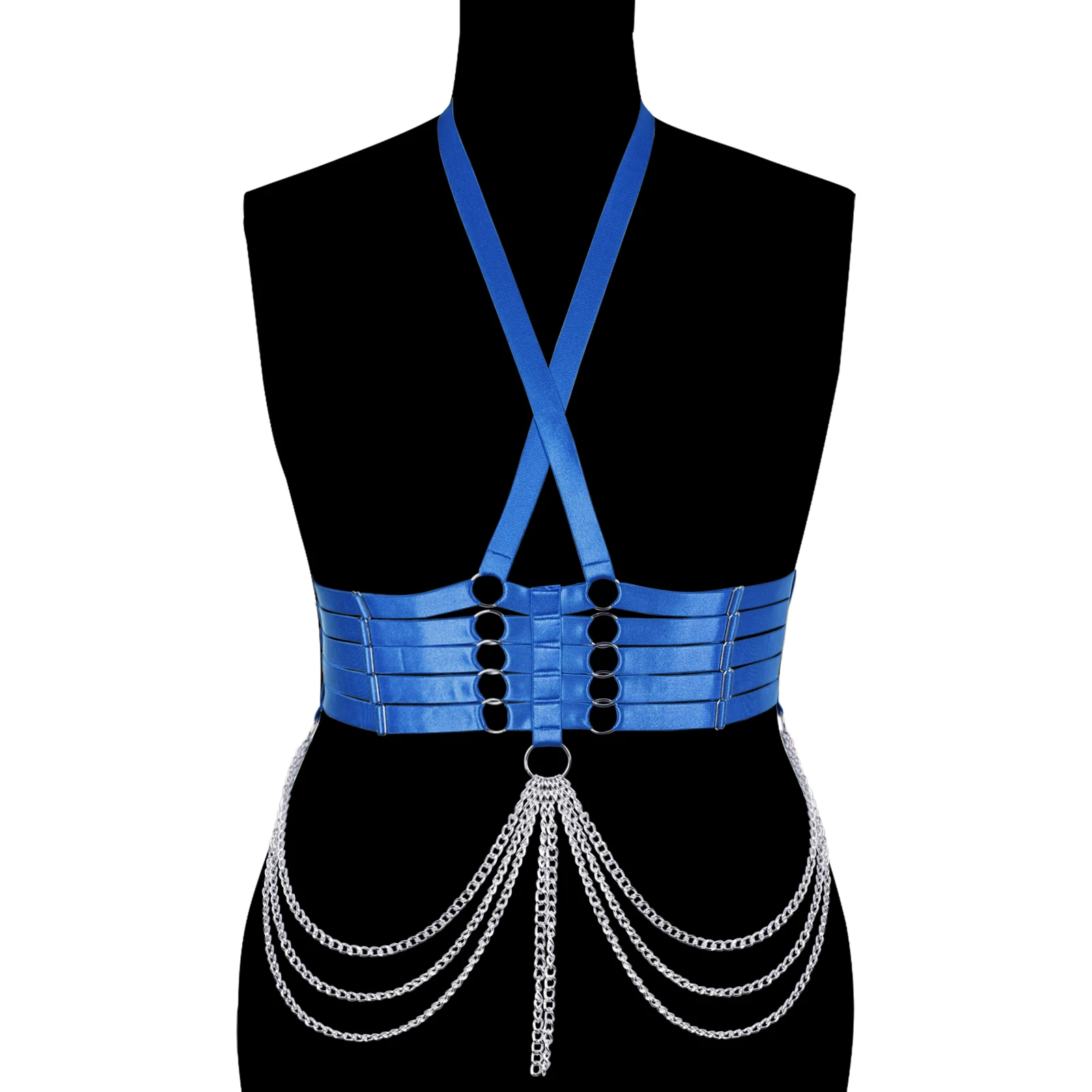 Goth Körper Kette Top Baum Dessous Sexy Unterwäsche Brust Harness Bh BDSM Erotische Halsband Reife Hosenträger Für Frauen Strümpfe