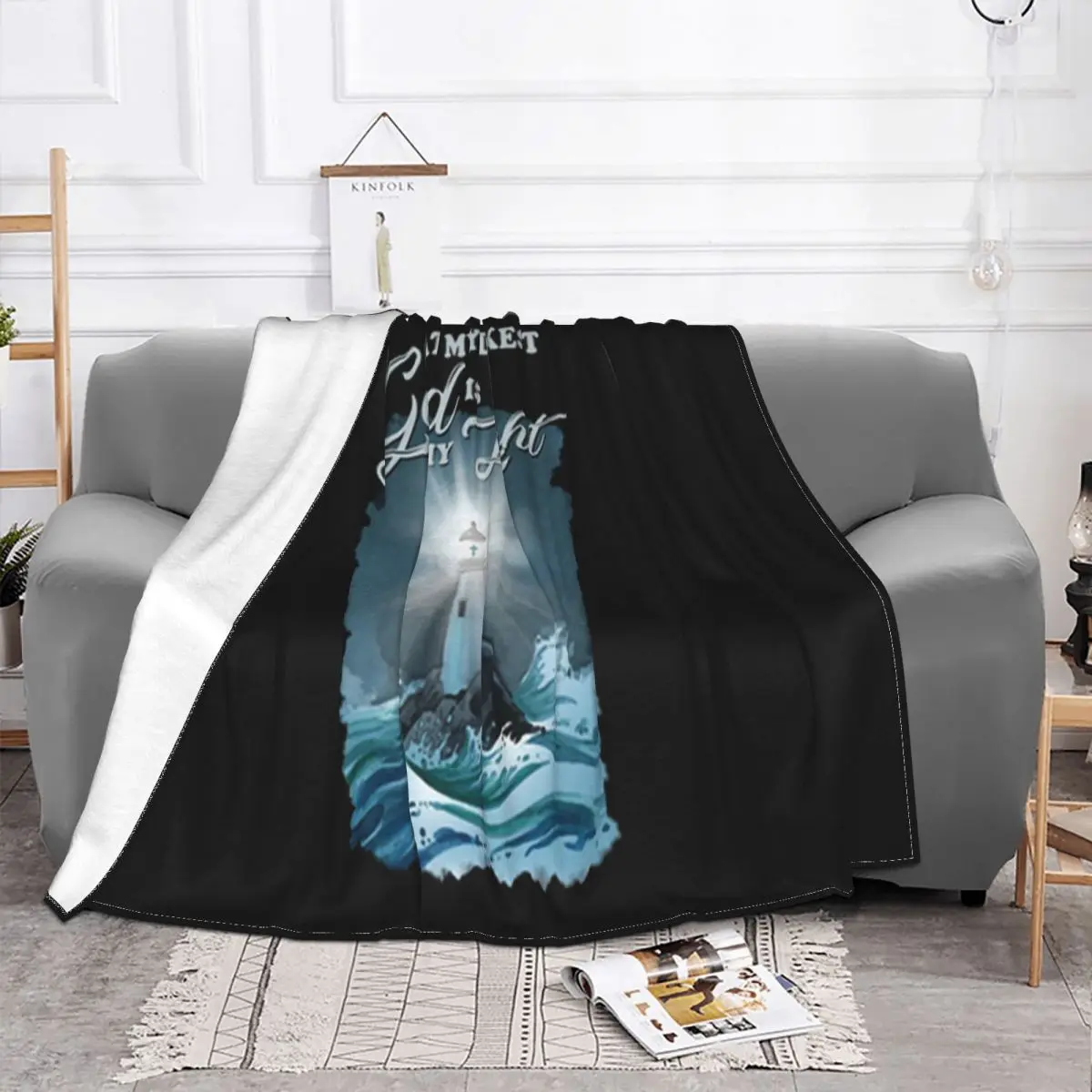 At My Darkest God Is My Lighthouse Jesus Christian Hot Sale Vintage Retro Good Quality Print Throw Blanket