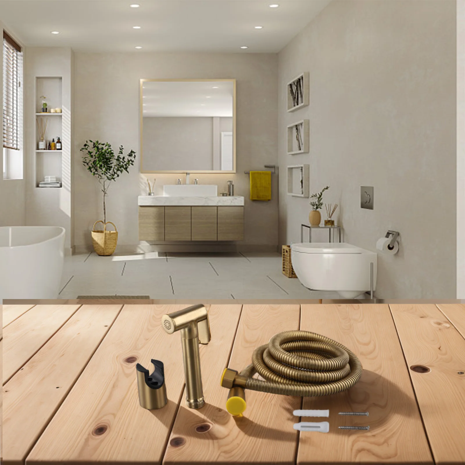 

Набор опрыскивателей для ванной комнаты, латунный опрыскиватель для биде, высококачественный латунный многоцелевой набор распылителей, устойчивый к ржавчине, для использования в ванной комнате