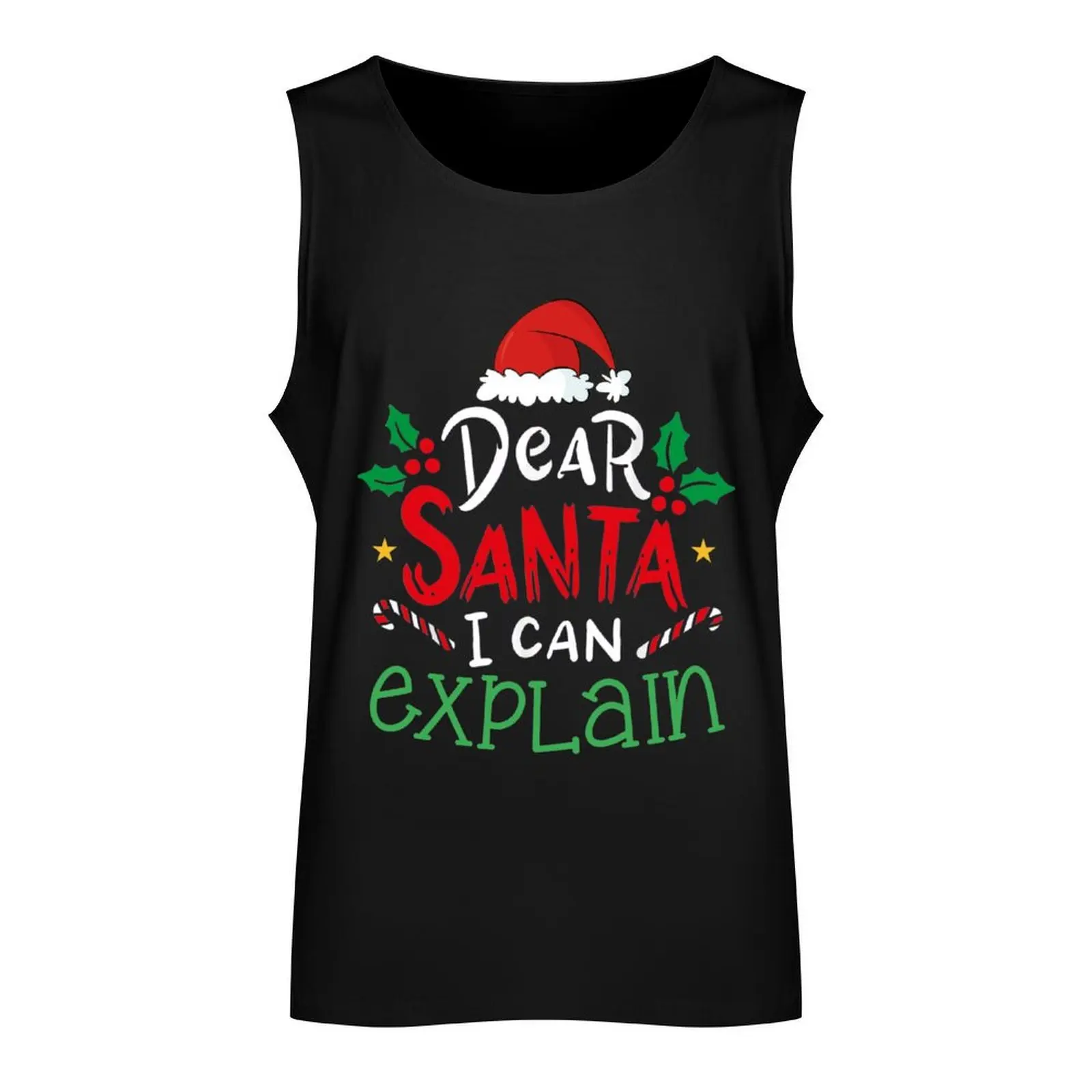 Dear Santa I Can Explain Funny Xmas For Christmas Tank Top vests for men gym wear men bodybuilding man gym men